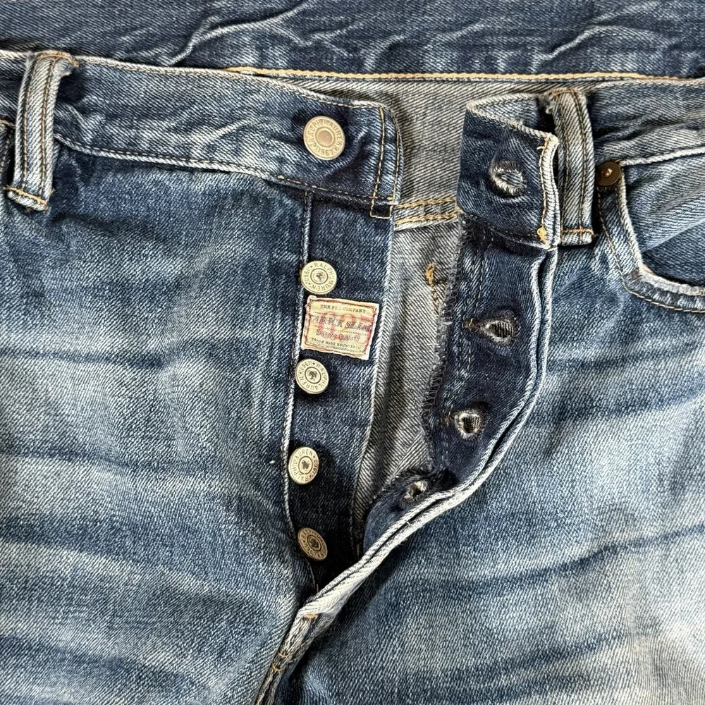Polo Ralph Lauren Men Straight Denim Jeans Blue Distressed Patchwork 625 40x32